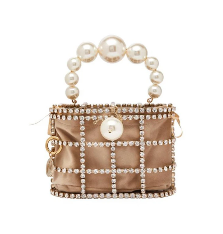 pearl Vintage Women Evening Bag Metal Hollow Out diamond Banquet Party Shoulder &amp Crossbody Bags Wedding Clutch Cage Handbag | Багаж и
