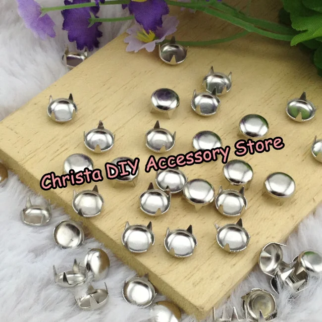 

1000pcs 8mm Silver Round Studs With Screws Metal Claws Rivet Punk Rock Spike DIY Clothing/Leathercrafts Supplier/Free Shipping