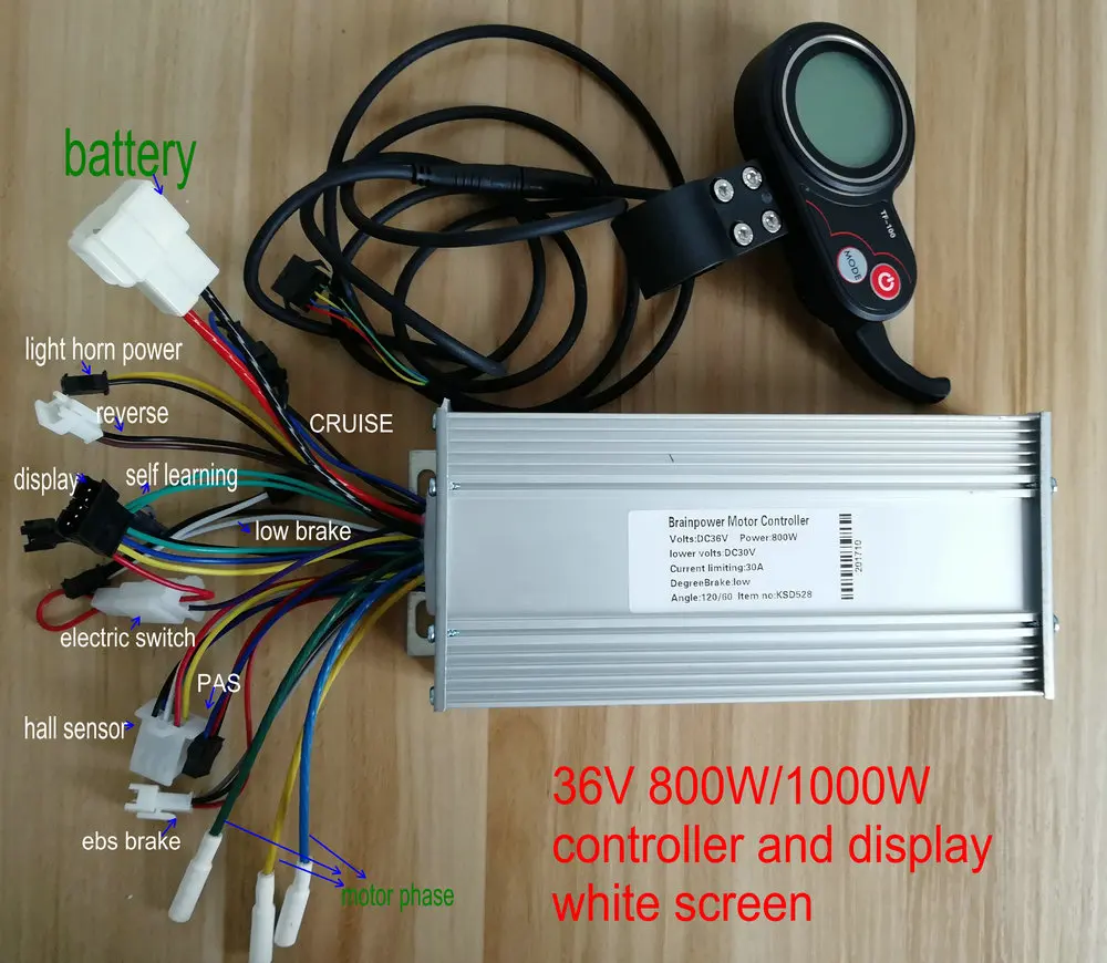Контроллер 400W 800WBLDC 24V36V48V60V и жк дисплей с переключателем дроссельной заслонки