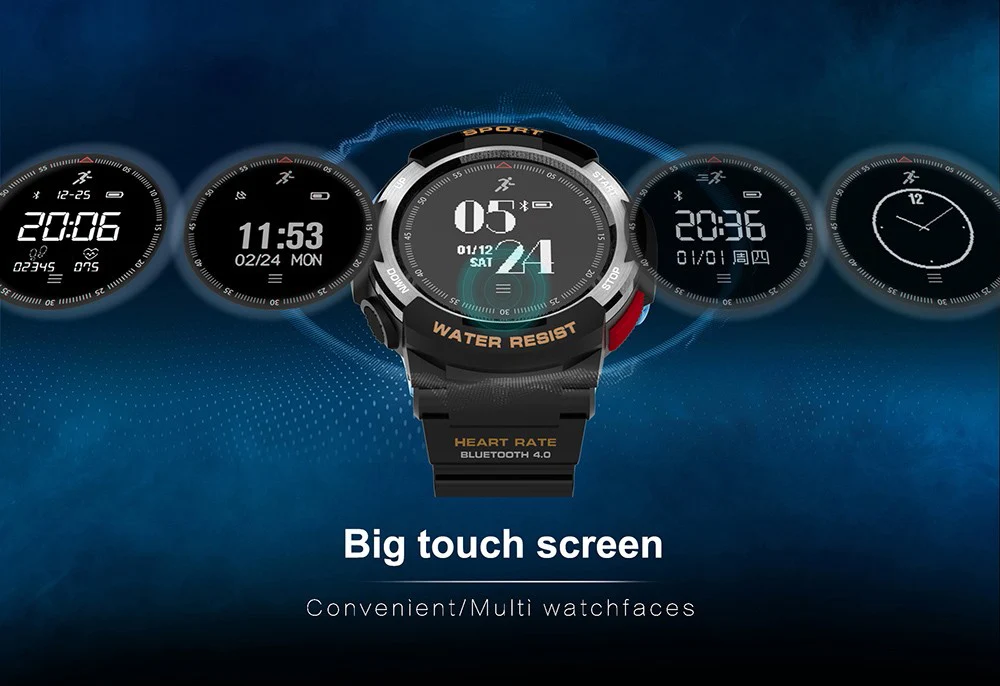 № 1 F6 Smartwatch NRF51822 чип смарт-часы IP68 Водонепроницаемый Bluetooth Sleep Monitor пульт дистанционного управления Камера Поддержка дропшиппинг Pk F5