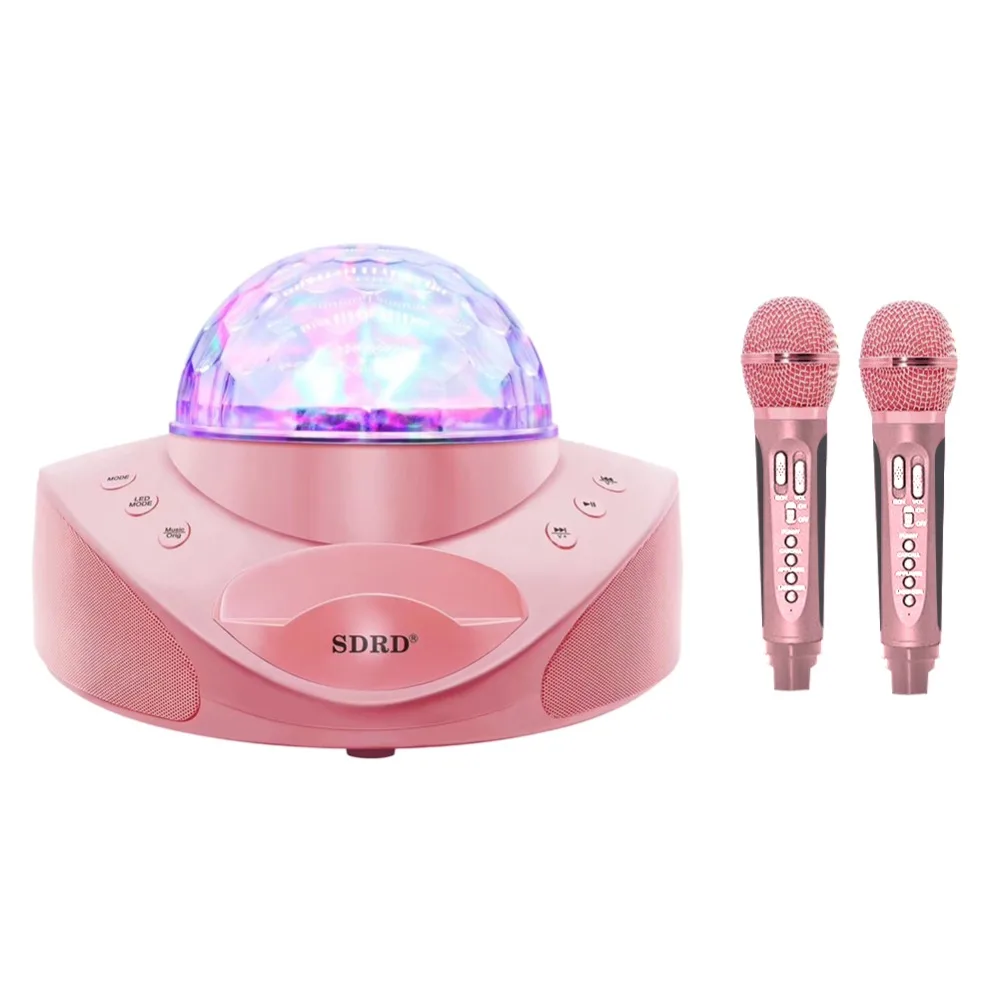 Семейные комплекты для дискотеки KTV Bluetooth караоке микрофон двойной цветные огни с