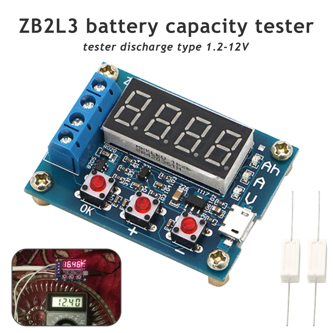 ZB2L3 1 2 v 12vli Ion литий свинцово кислотный измеритель емкости аккумулятора тестер