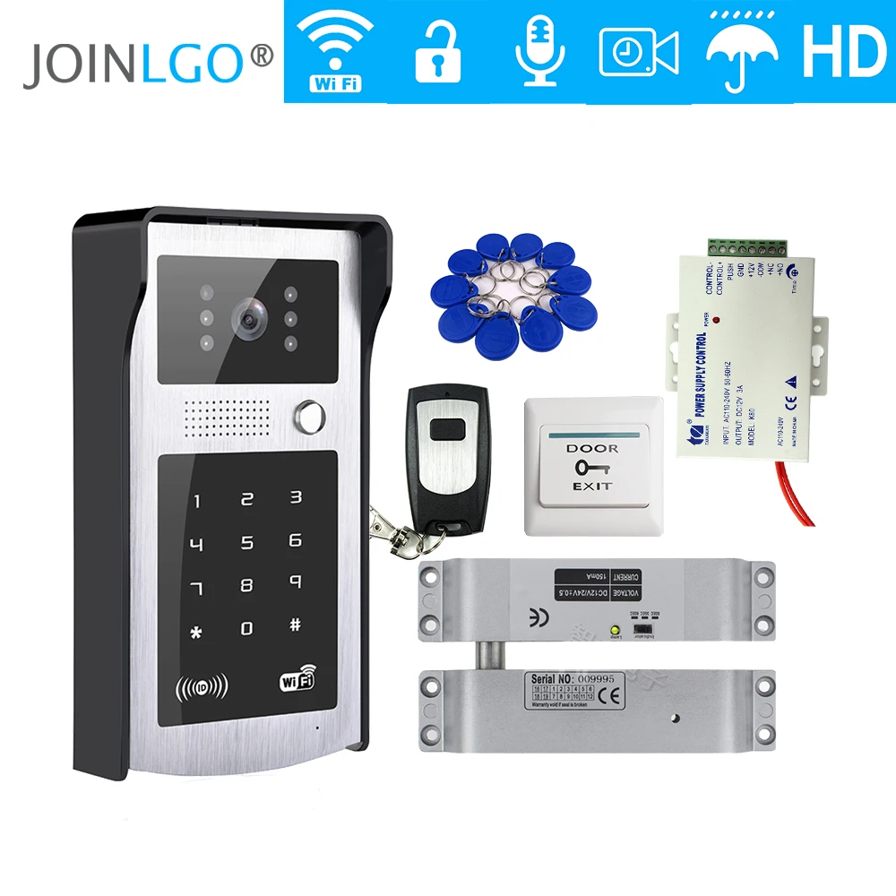 Беспроводной Wi Fi RJ45 LAN Телефон Видео домофон Touch ключ дверной звонок Камера для