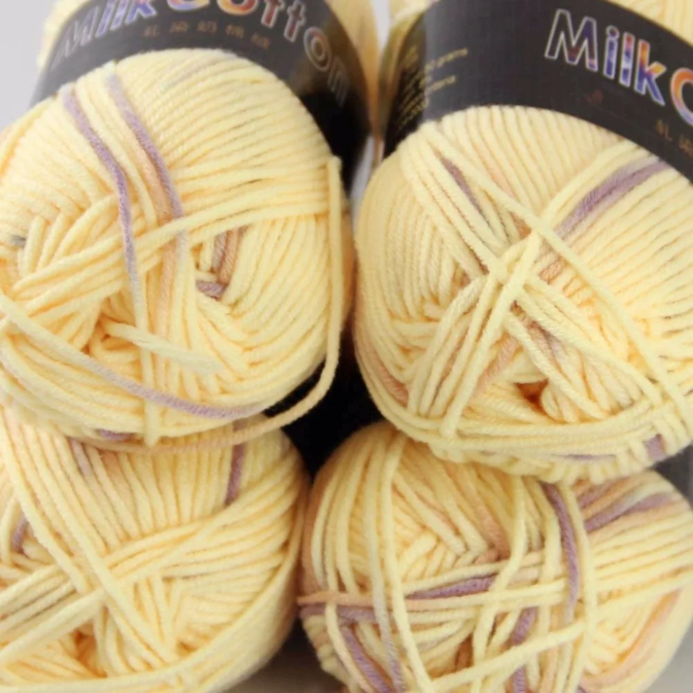 Multi Color 4Skeinsx50g Soft Cotton Wool DIY Socks Scarf Knitwear Wrap Kraft yarn Orange yellow 2075-13 | Дом и сад