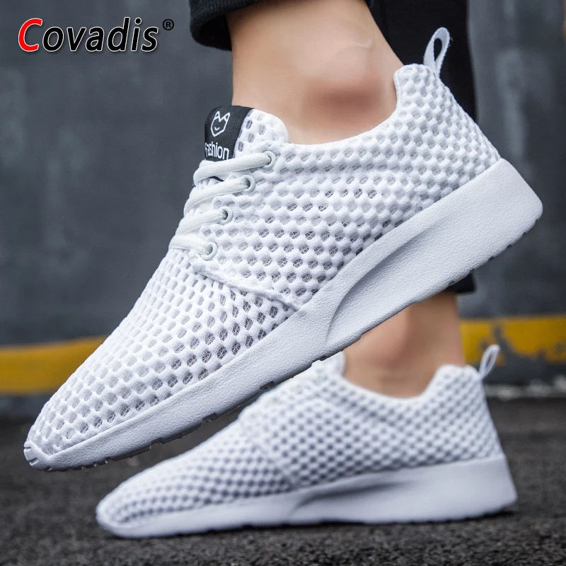 Unisex Shoes Summer Sneakers Breathable Men Casual Couple Lover Fashion Lace Up Mens Mesh Flats Shoe Plus Size 46 |
