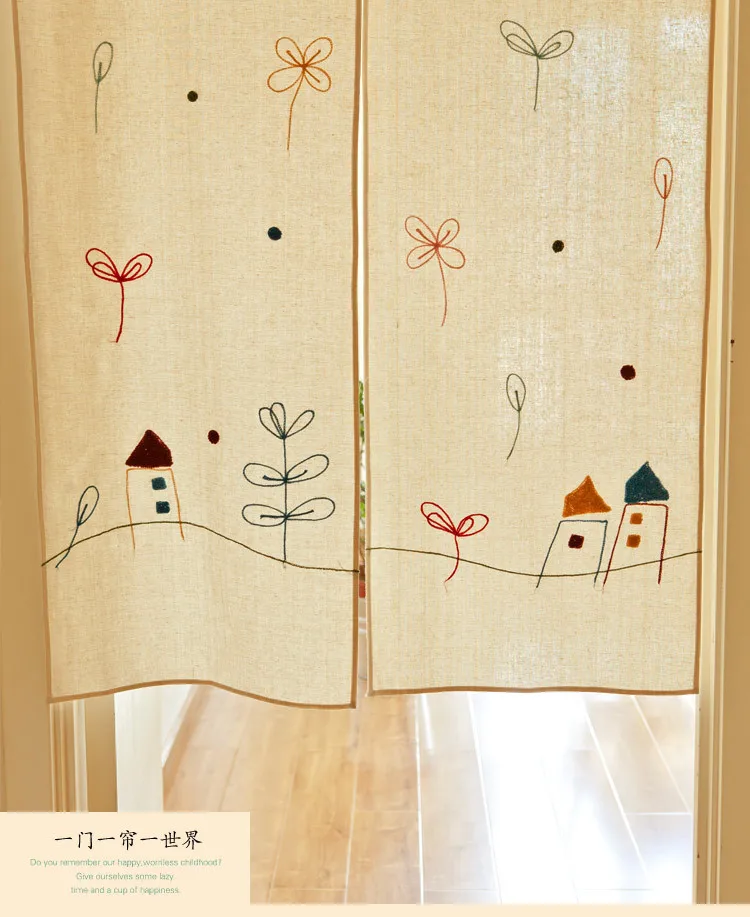 Детская Хлопковая льняная перегородка с принтом в виде мультяшного дома