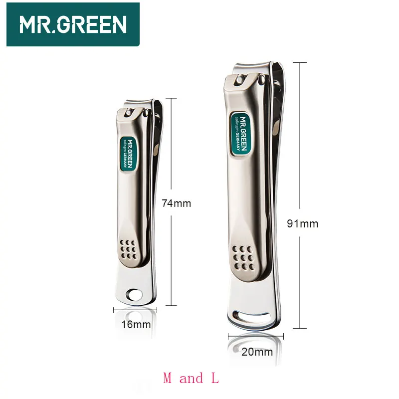 MR. GREEN кусачки для ногтей из нержавеющей стали, триммер для педикюра, кусачки для ухода за ногтями, профессиональные кусачки для ногтей в виде рыбьей чешуи, пилка для ногтей, инструменты для стрижки ногтей - Цвет: M  and  L