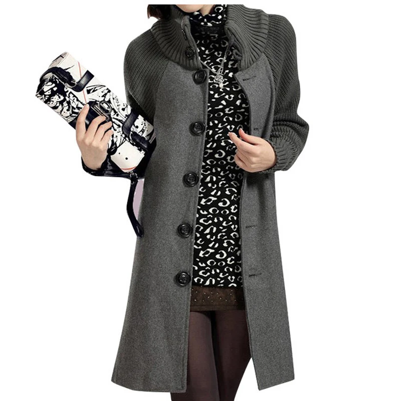 

2018 New arrival autumn loose fit woolen winter coat women long cloak free shipping