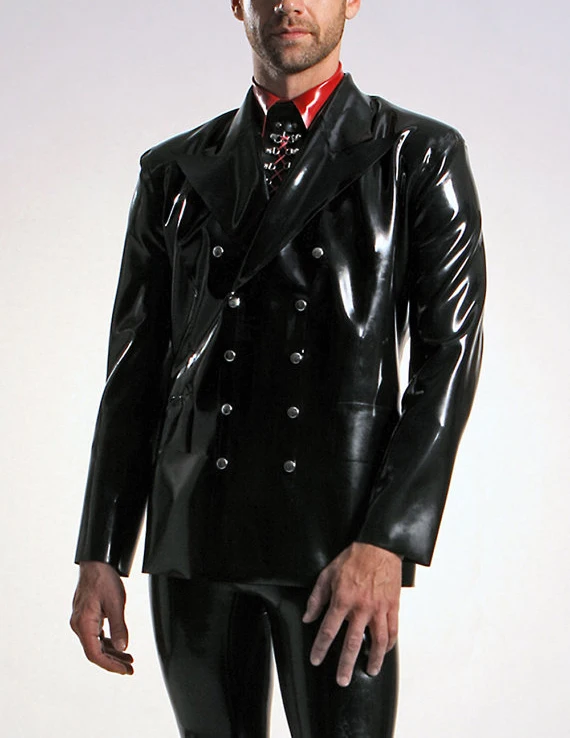 Латексная резиновая рубашка мужская куртка пальто латексная Резиновая с