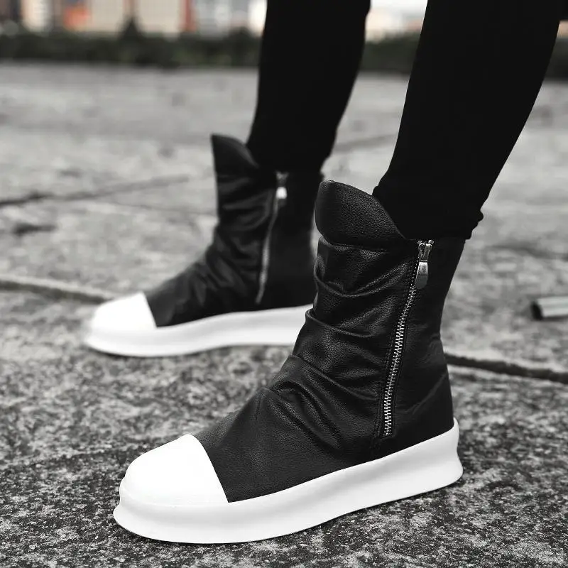 Stan Акула хип-хоп мода весна Для мужчин ботинки челси Slip-On Туфли под платье танцевальная обувь высокие кроссовки рабочие ботинки - Цвет: Многоцветный