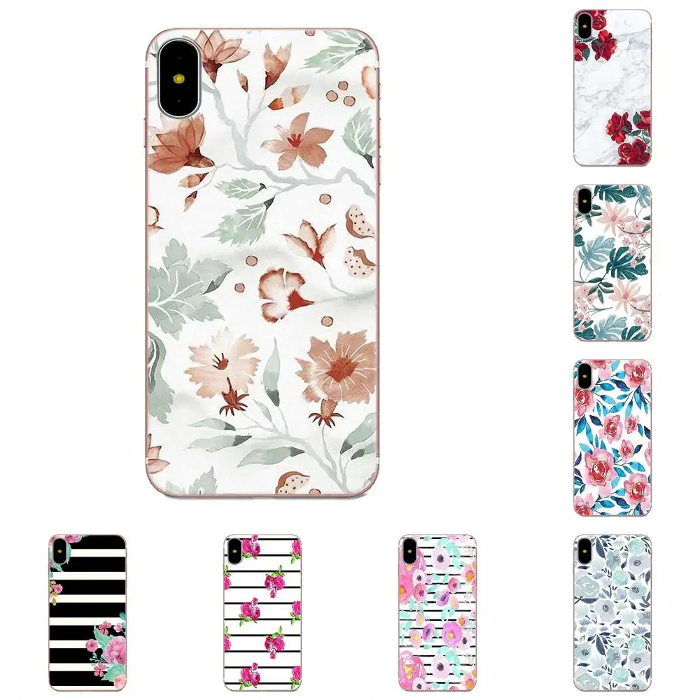 TPU Protector Phone Cases For Xiaomi Redmi Note 2 3 3S 4 4A 4X 5 5A 6 6A Pro Plus Rose Floral pastel leaves | Мобильные телефоны и