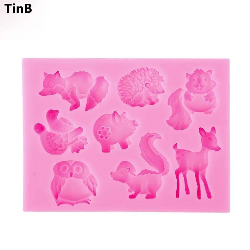 Силиконовые формы для украшения торта с изображением оленя леса животных