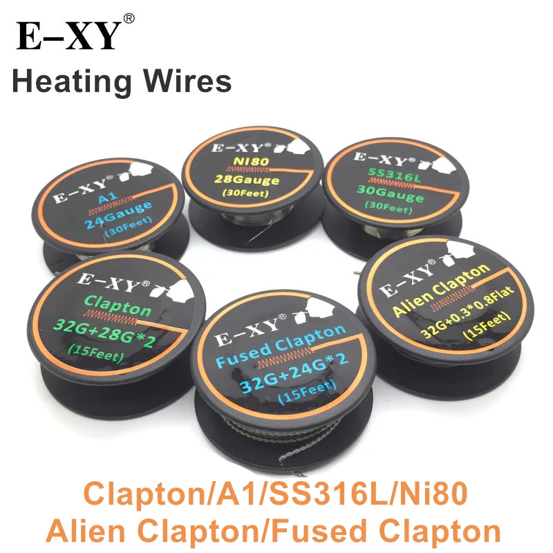 

E-XY A1 SS316L Ni80 Alien Fused Clapton Resistance Heating Wire DIY Coil For RDA RTA RDTA Electronic Cigarette Vape Atomizer