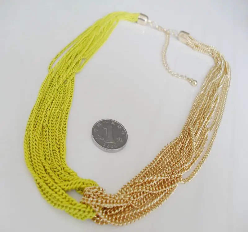 fashion several layes neon rose red blue green yellow chain Necklace | Украшения и аксессуары