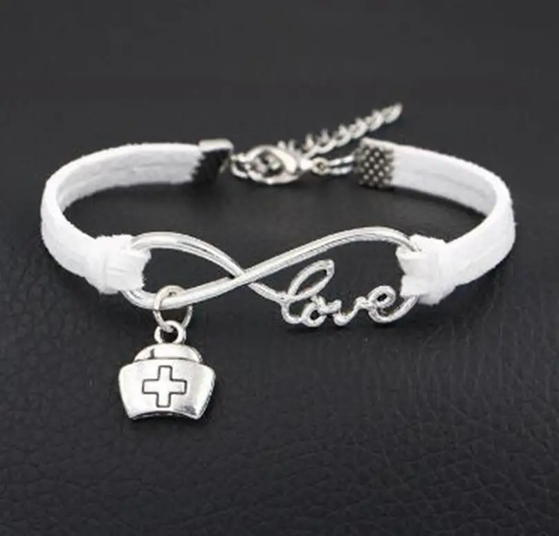 1 шт./лот браслет с подвеской Love lucky 8 Infinity медсестра Доктор медицина коробка Кепка