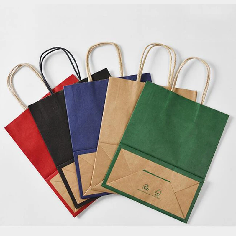 Сумка с логотипом на заказ заводская цена 150 г сумки для покупок из крафт бумаги 5