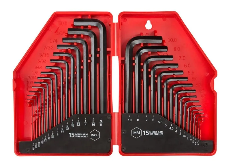 30 шт. Шестигранный Ключ Torx шестигранный ключ шестигранник наборы ключей SAE дюймов метрический драйвер стандартный короткий длинный велосипедный велосипед Ремонт набор инструментов CRV