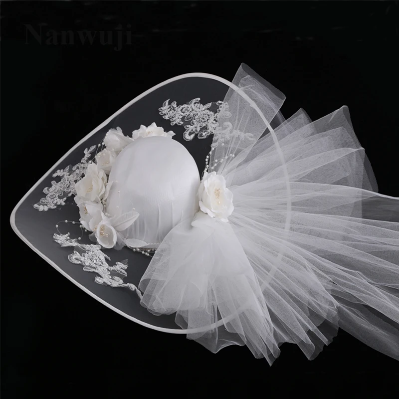 Новинка 2017 Винтажные льняные кружевные свадебные шапки аппликации с цветами и