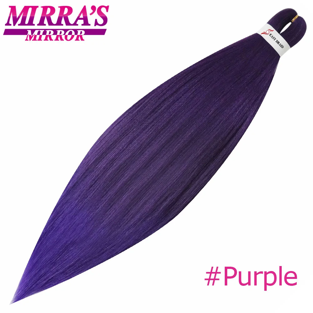 # Фиолетовый Mirra's Mirror's Mirra's Mirror, косички для волос, Омбре, предварительно растягивающиеся плетеные волосы, синтетические волосы кроше для наращивания 2" 26" EZ Professional - Цвет: # Фиолетовый