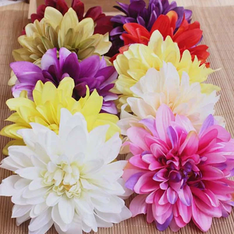 

14-15CM Head,10PCS Large Chrysanthemum Artificial Silk Gerbera Daisies Heads,DIY Bouquet Accessories,Wedding Wrist Corsag Flower