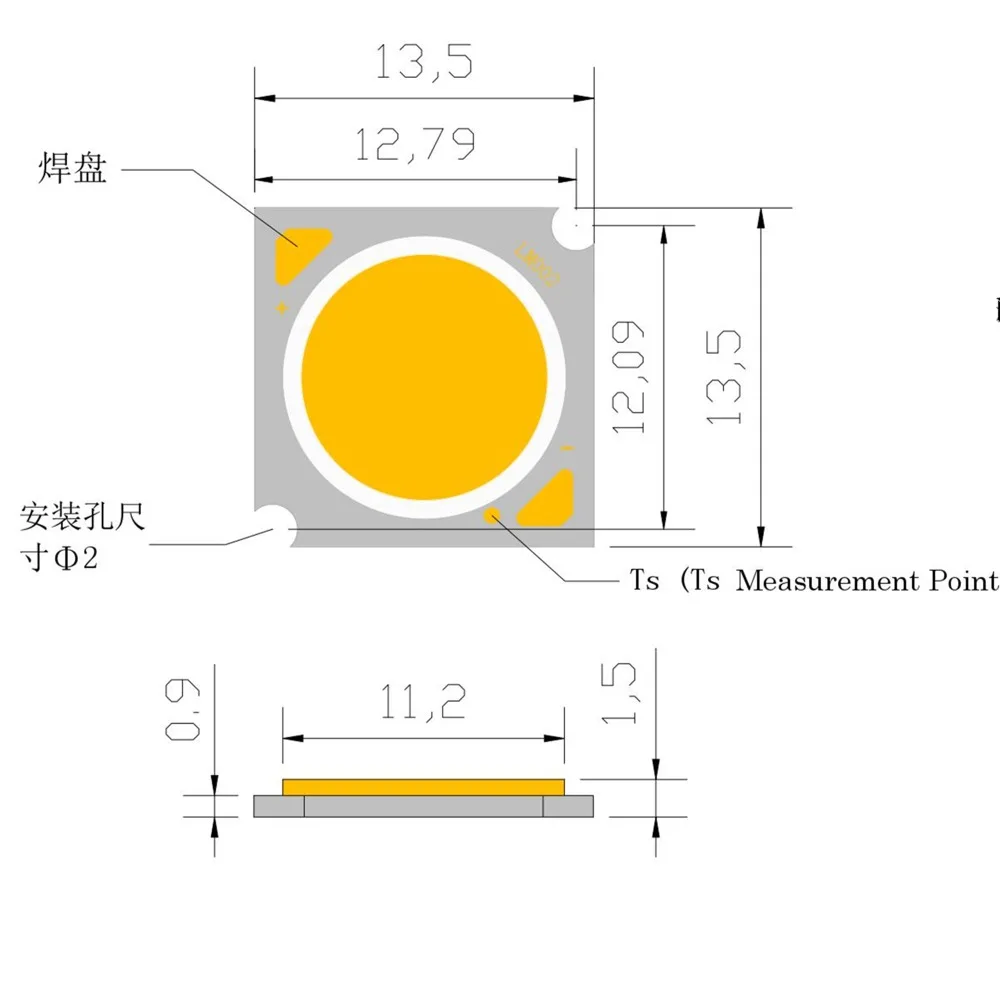 1 шт. HONG LI COB 13 5 мм 12 Вт 24C 1B 24chips 76 8 в светодиодные настенные лампы фары точечные