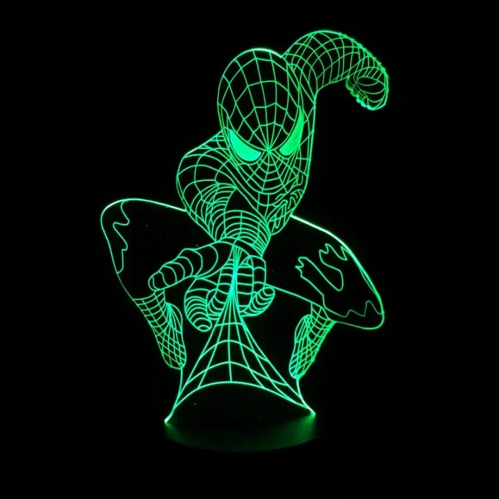 3D меняющая настроение лампа вспышка игрушка Капитан Америка Человек паук