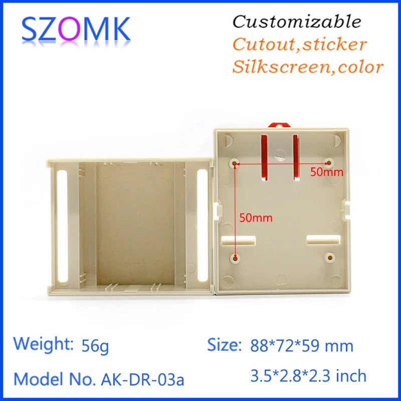 Бесплатная доставка пластиковая коробка для электроники plc din rail box (1 шт.) 88*72*59 мм