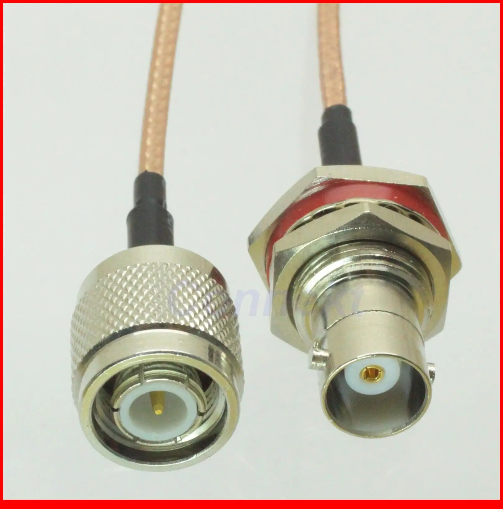 

5pcs/lot TNC male to BNC female nut bulkhead RG316 cable jumper pigtail 15cm