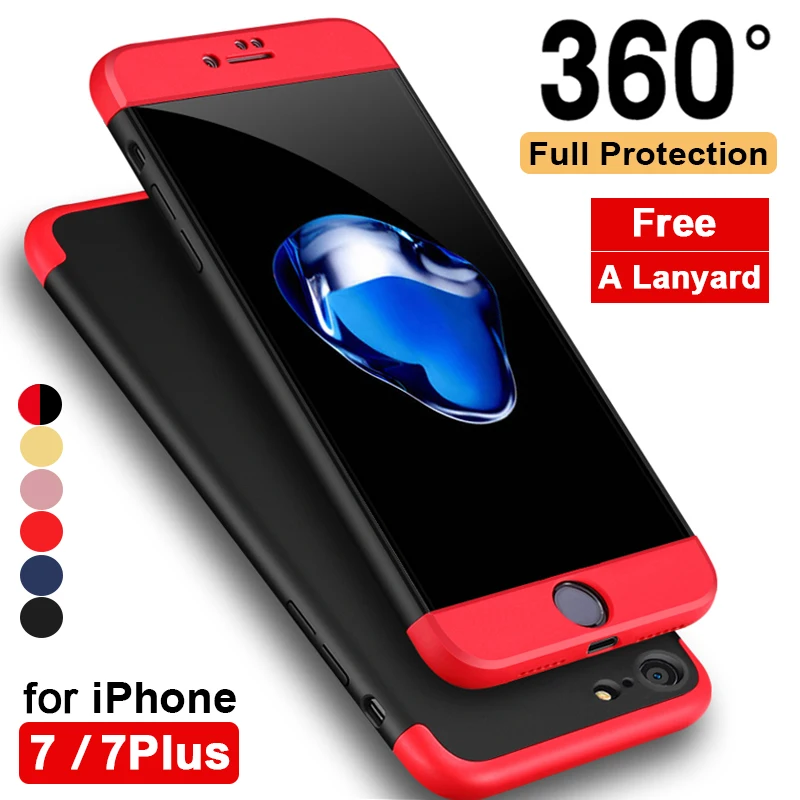 I7 Роскошный 360 градусов полный охват матовый чехол для Apple iPhone 7 Plus телефон случаях