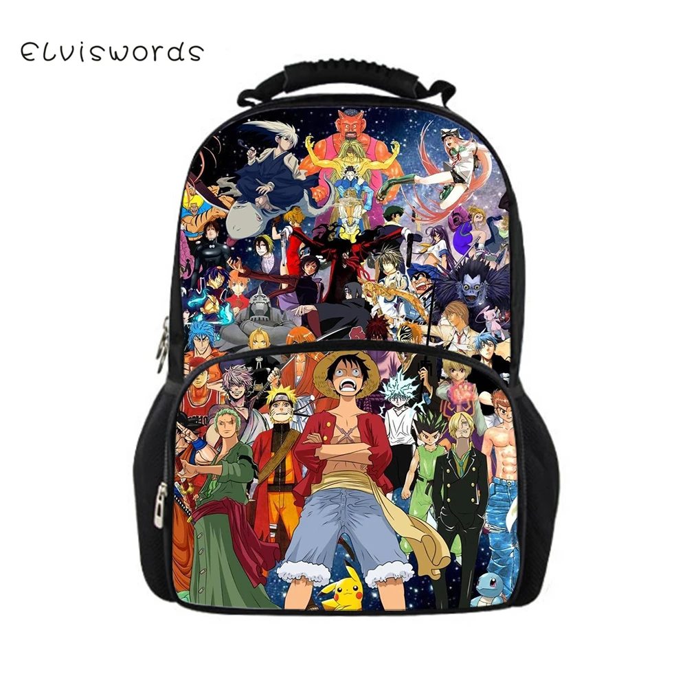 ELVISWORDS один кусок Dragon Ball рюкзаки для подростков мальчиков и девочек школьная сумка Повседневная крутой узор рюкзак Mochilas задний пакет сумка