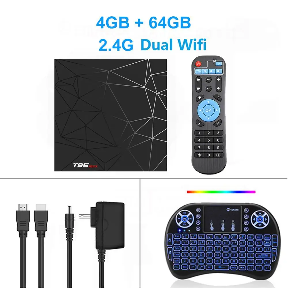 4G 64G backlit i8 T95 Max ТВ приставка Android 9,0 3D 4 ГБ 32 ГБ 64 Гб Allwinner H6 четырехъядерный процессор поддержка 2,4G wifi 6K HDR LEMADO Приставка Смарт ТВ приставка - Цвет: 4G 64G backlit i8