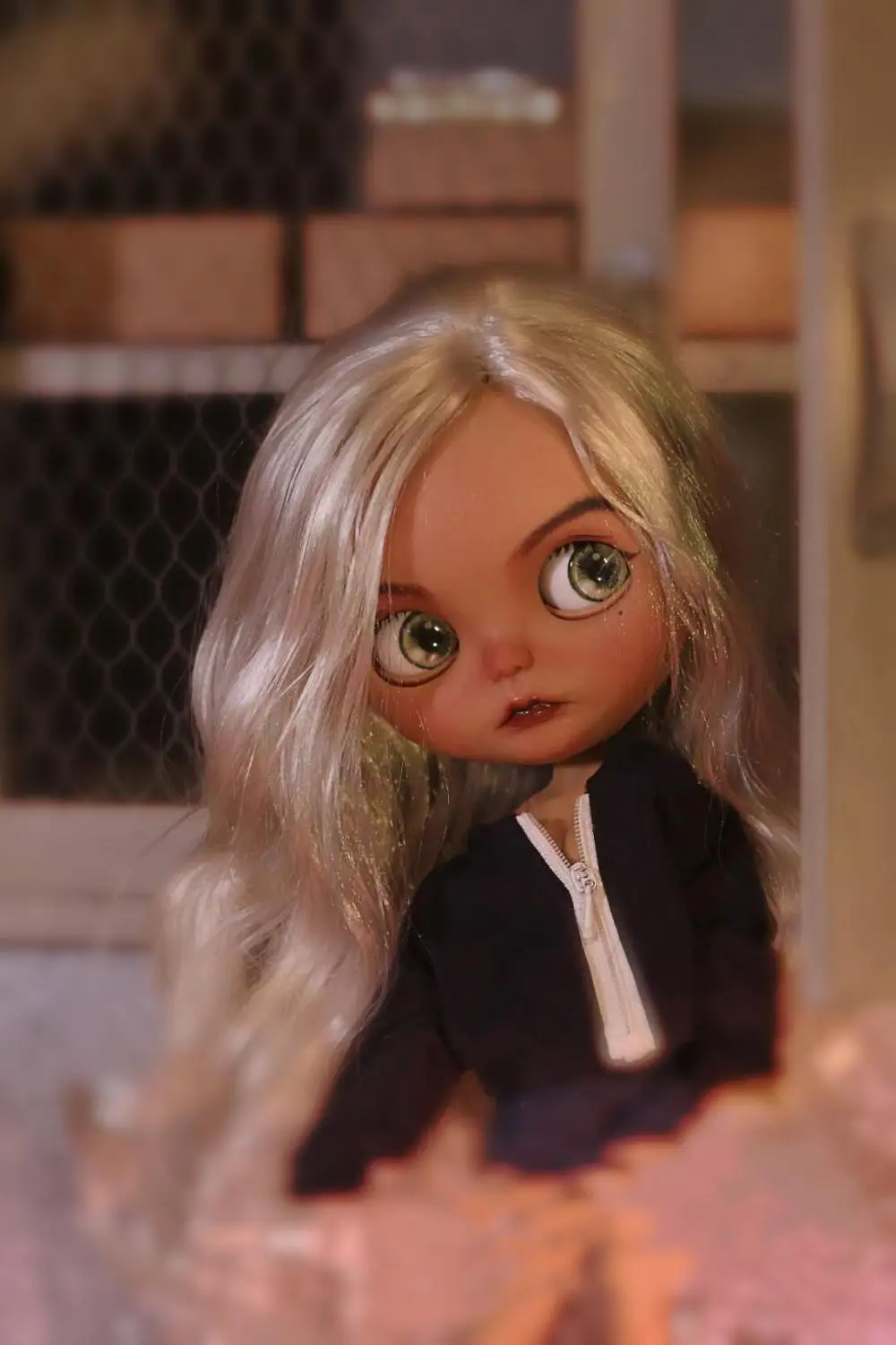 Маленькая тканевая кукла Blythe без одежды 19 шарниров черные мышцы серебристые