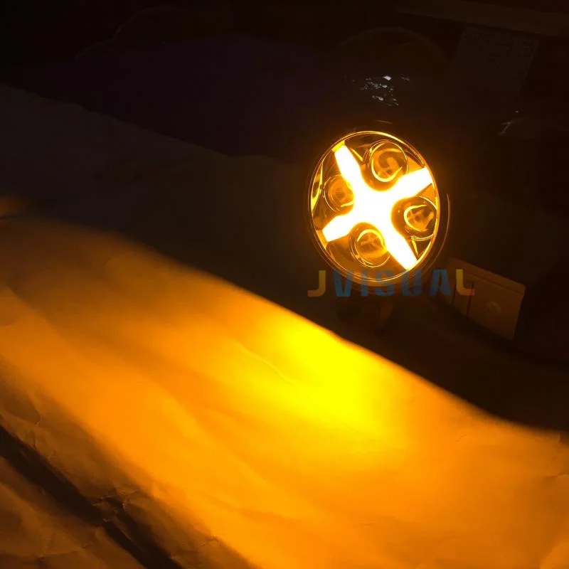 Yellow Комплект из 2 предметов для детей от 6 дюймов Led вспомогательный светильник 60 Вт Автомобильная Поворотная фара туман светильник 12/24v с разноцветным X DRL Led дальнего света для Jeep Off грузовых автомобилей - Цвет: Yellow
