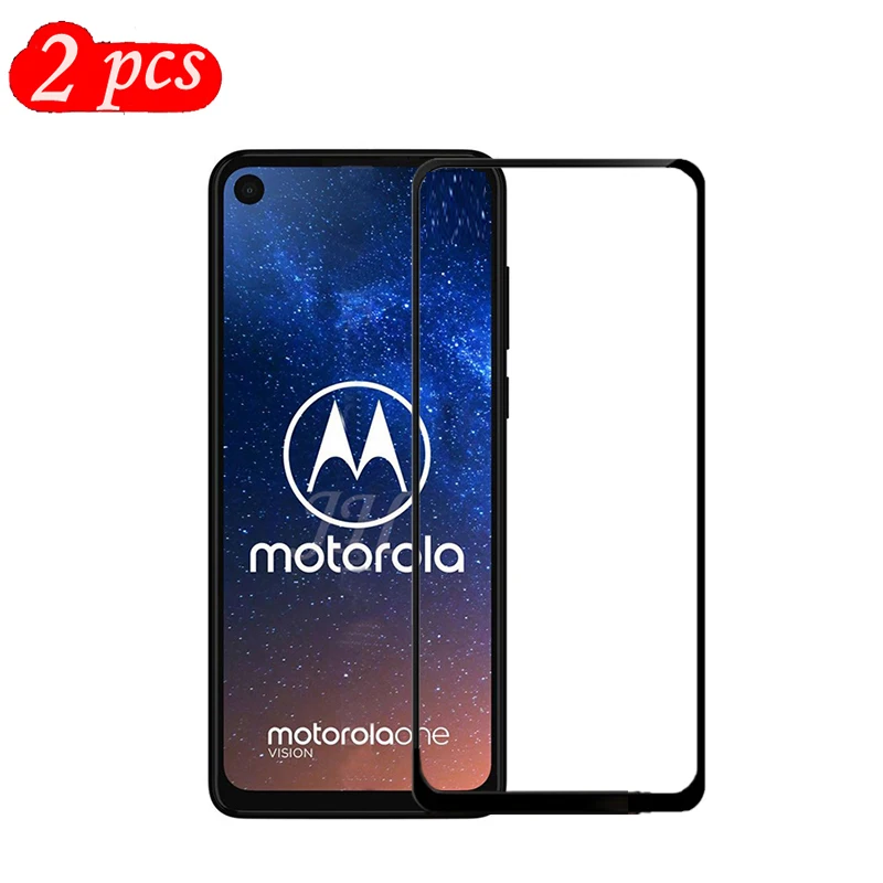 2 упаковки закаленное стекло с полным покрытием для Motorola Moto One Vision защита экрана 9H