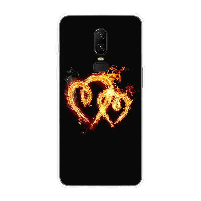 Чехол для телефона OnePlus 5 5T 6 T мягкий чехол с изображением пламени огня