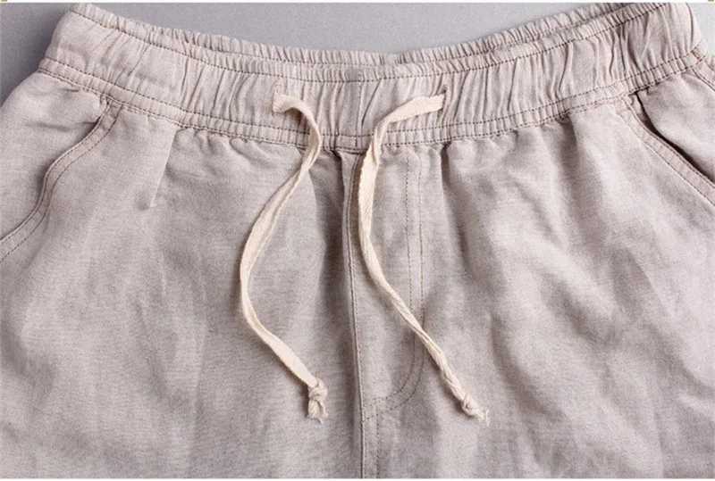 Мужские льняные брюки Длинные хлопковые повседневные мужские однотонные карго