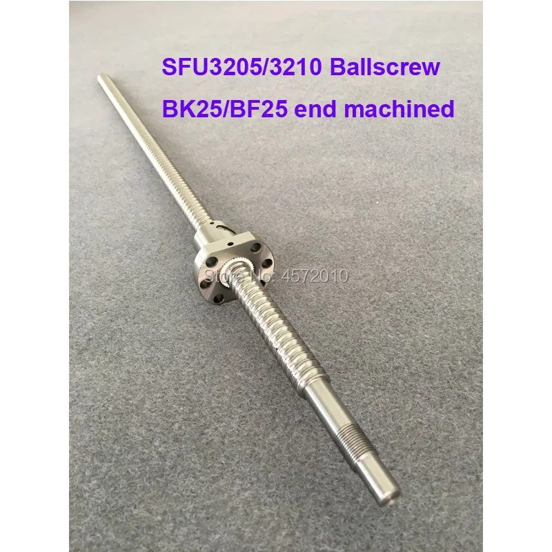 SFU3205 RM3210 шариковый винт 1100 1200 1500 мм C7 с фланцевой шариковой гайкой BK25 BF25 Концевая