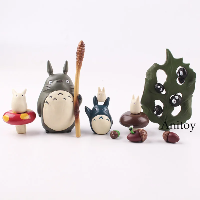 Аниме Хаяо Миядзаки фигурка черная кошка Jiji семья без лица человек большой средний мини Тоторо Фея пыль ПВХ игрушка куклы подарок Ghibli