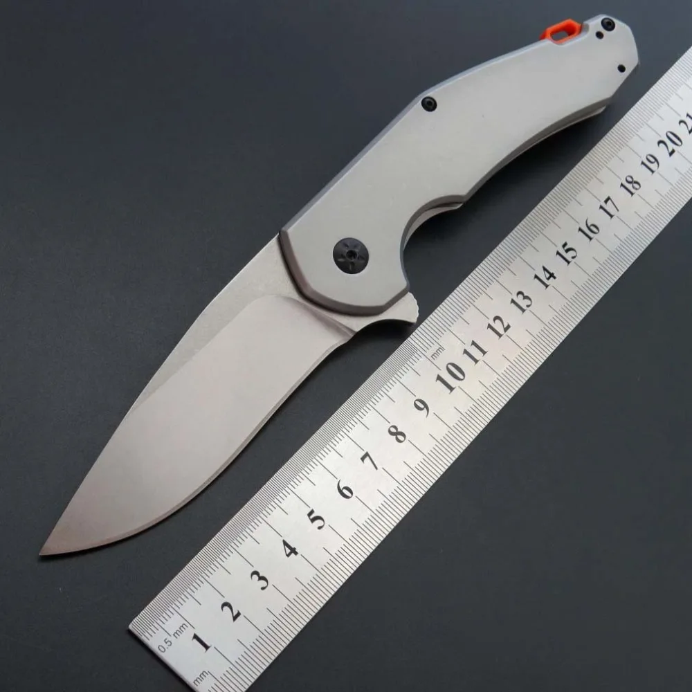 Eafengrow ZT0220 складной D2 лезвие + стальная ручка титановое покрытие Флиппер нож для
