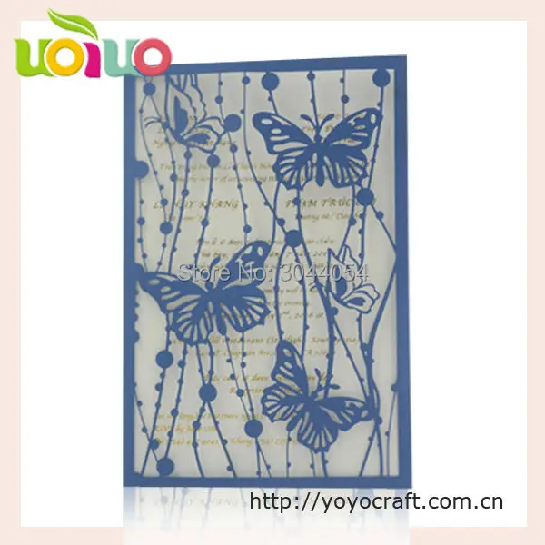 Горячая распродажа Акция свадебные приглашения 2017 Королевский синий элегантный