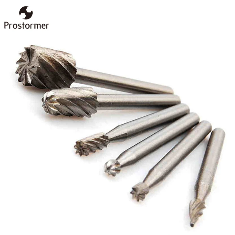 Prostormer 6 шт. вращающийся инструмент Dremel мини-набор сверл режущие инструменты деревообрабатывающий нож набор инструментов для резьбы по дереву аксессуары по дереву