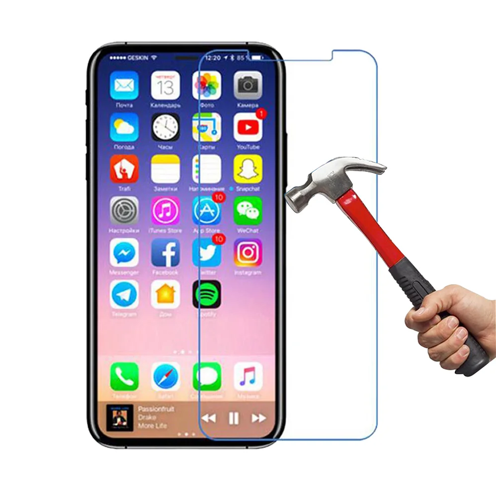10 шт. оптом для iPhone X 0 3 мм 2.5D прозрачное 9H закаленное стекло премиум класса Защита