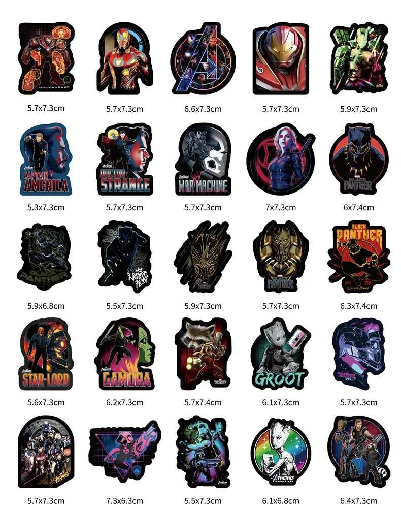 108 pcsSuperHero AvengersStickers эндшпиль скейтборд мотоцикла Чемодан наклейки для ноутбука