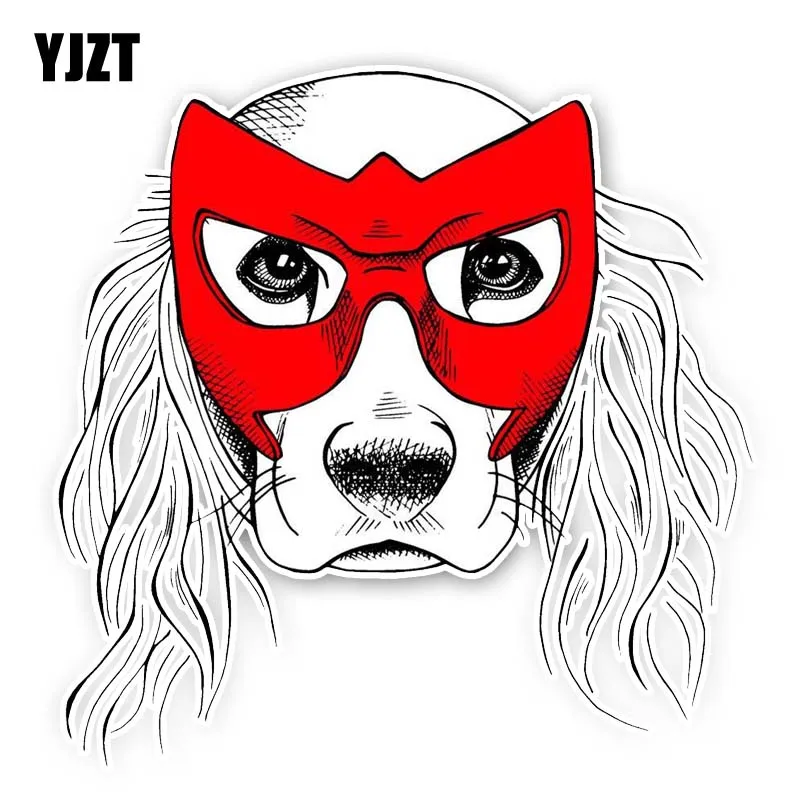 

YJZT 14.6CM*14.6CM A Masked Puppy PVC Car Sticker Decal 12-300162