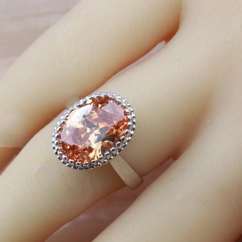 Женские наборы ювелирных изделий с овальным фианитом 4 шт. Подарочная коробка для