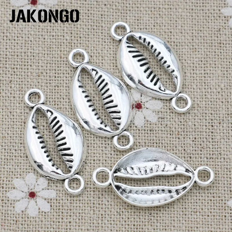 JAKONGO античный посеребренный корпус соединителя для изготовления ювелирных изделий браслет аксессуары DIY 28x14 мм 10 шт