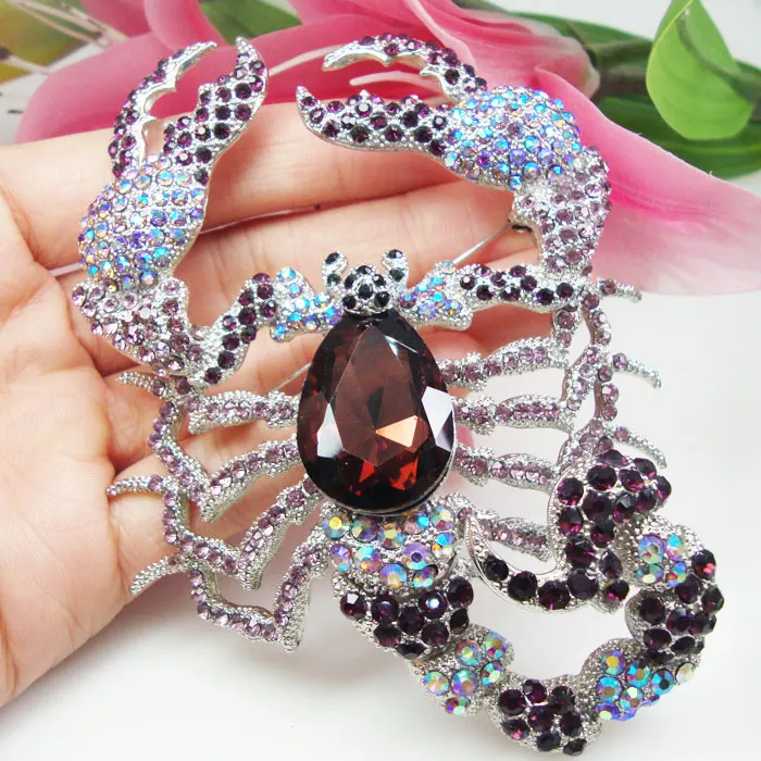 Роскошный Фиолетовый винтажный Скорпион в виде животных с австрийским