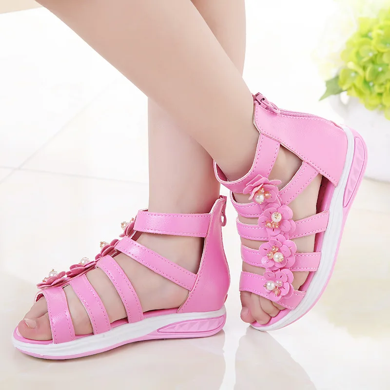 Children Sandals For Girls Shoes Summer 2018 New Kid Lovely Closed Toe Breathable Antiskid flats Sandal Baby Roman | Детская одежда и