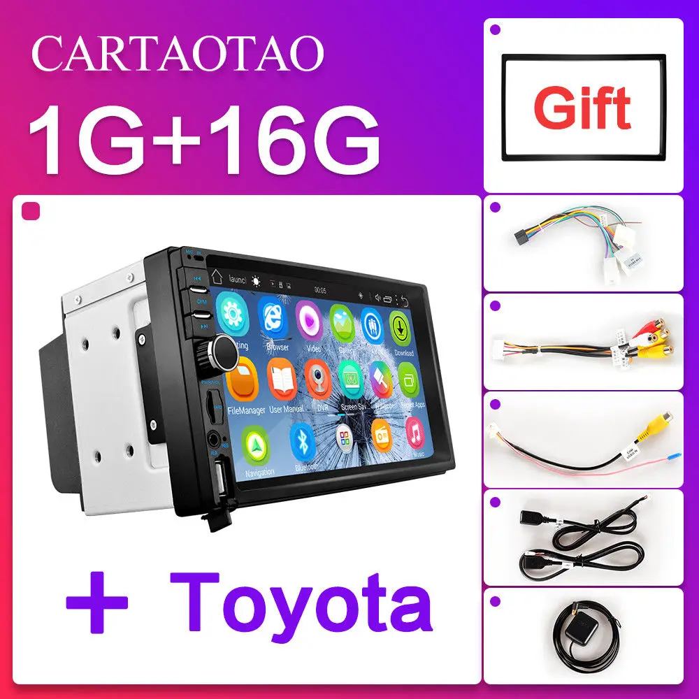 H-7018A-1G-K3-Toyota Android 8,1 Универсальный 2 Din Автомобильный мультимедийный плеер авторадио mp5 " навигация с сенсорным экраном gps WiFi плеер Автомобильный - Color: H-7018A-1G-K3-Toyota