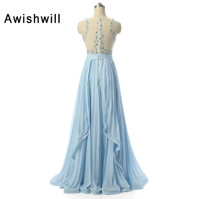 Новое поступление Vestidos платье Вечерние платья на спине длиной в Пол с вышивкой